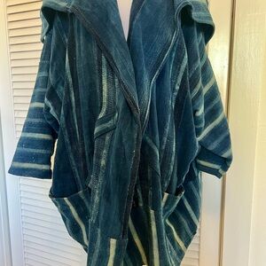 Vintage Artisanal Indigo-Dyed Shibori jacket